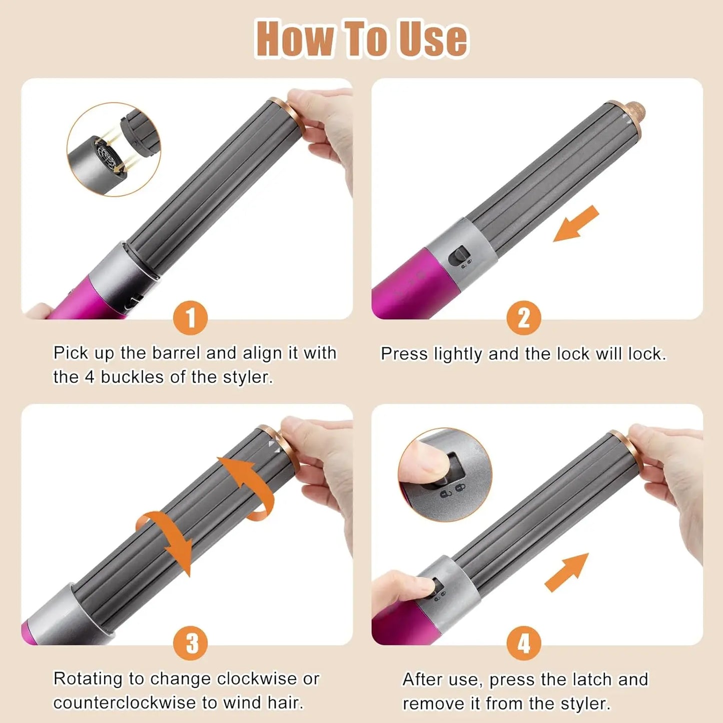 For Dyson Supersonic Hair Dryer Accessories Auto Curling Nozzles 20/30/40mm Cruling Wand For Dyson HD Series Hair Dryer Diffuser