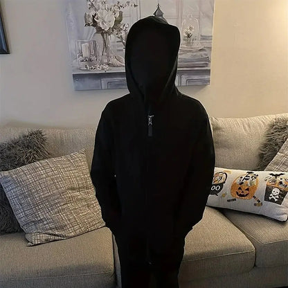 2pcs New Black Cosplay Full Mask Thin Adult Kids Hood Cosplay Prop Halloween Costumes Breathable Cosplay Head Cover