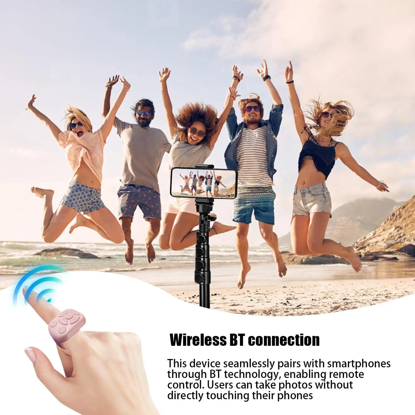 Blue-tooth Remote Control Scrolling E-book Page Turner For Tik-tok Video Remote Control Selfie Stick Camera Controller