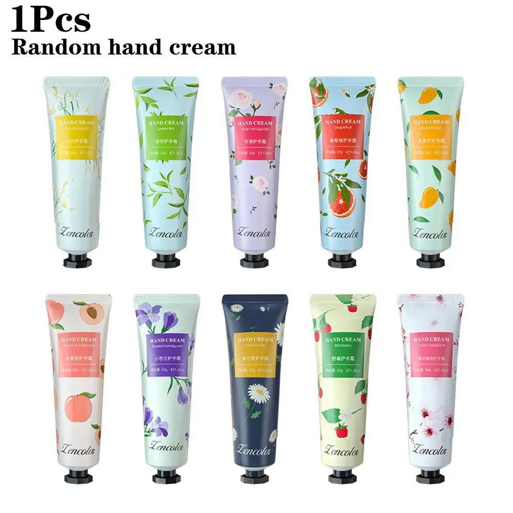 1Pc Hand Cream With Flower Fragrance Anti Chapping Plant Essence Care Moisturizing Hand Cream Hand Winter Care Color Random 30g
