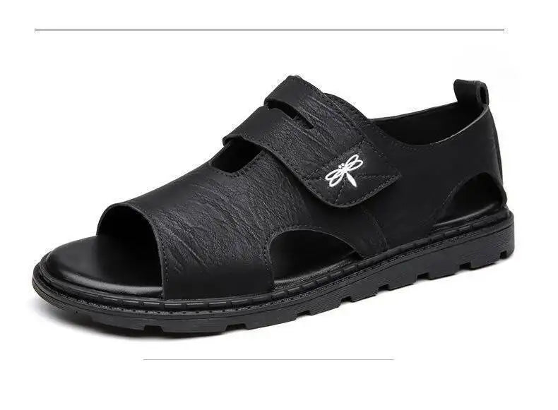 2025 New Fashion Brand Roman Sandals For Men Soft Sole Comfortable High-Quality Leather Beach Men's Casual Shoes