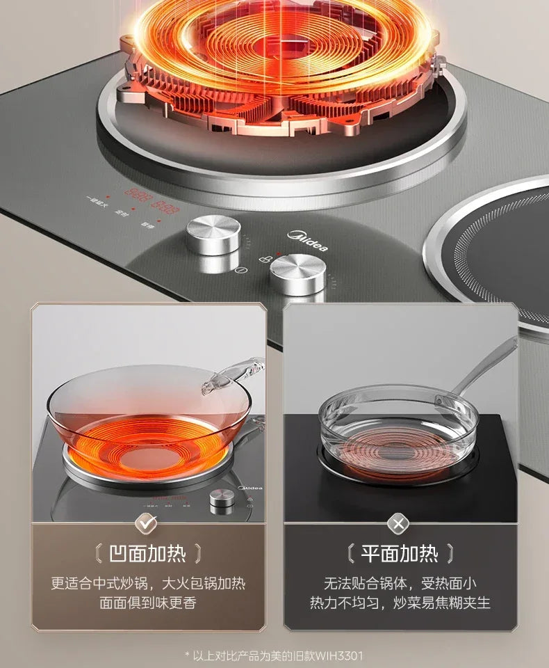 Midea Double Stove Induction Cooker Household Concave 3500W High Power