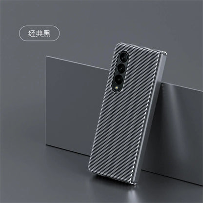 For Samsung Galaxy Z Fold 4 3 2 Fold4 Case Luxury Carbon Fiber Texture Ultra Thin Shockproof Protection Bumper PC Hard Back Case