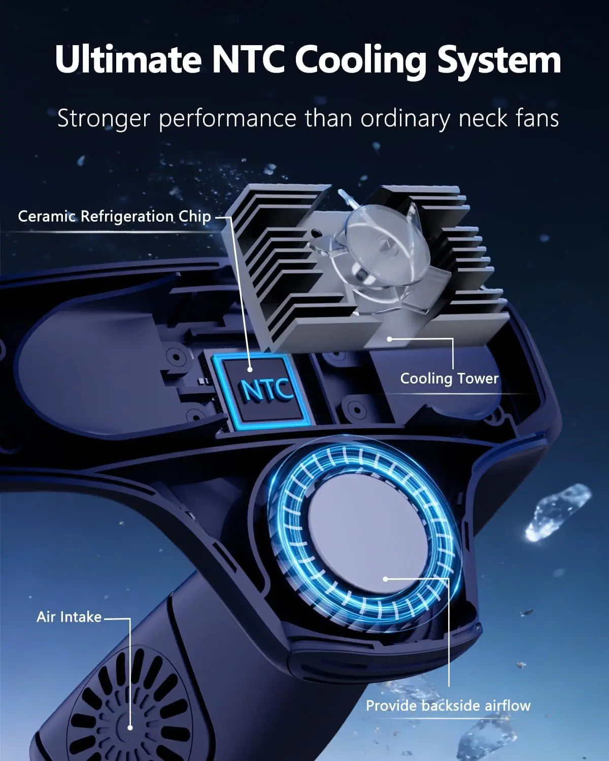 2026 New Upgrade Neck Air Conditioner Fan Instant Cooling With Cooling Plate, Bladeless, 8000mAh Operated Wearable Rechargeable