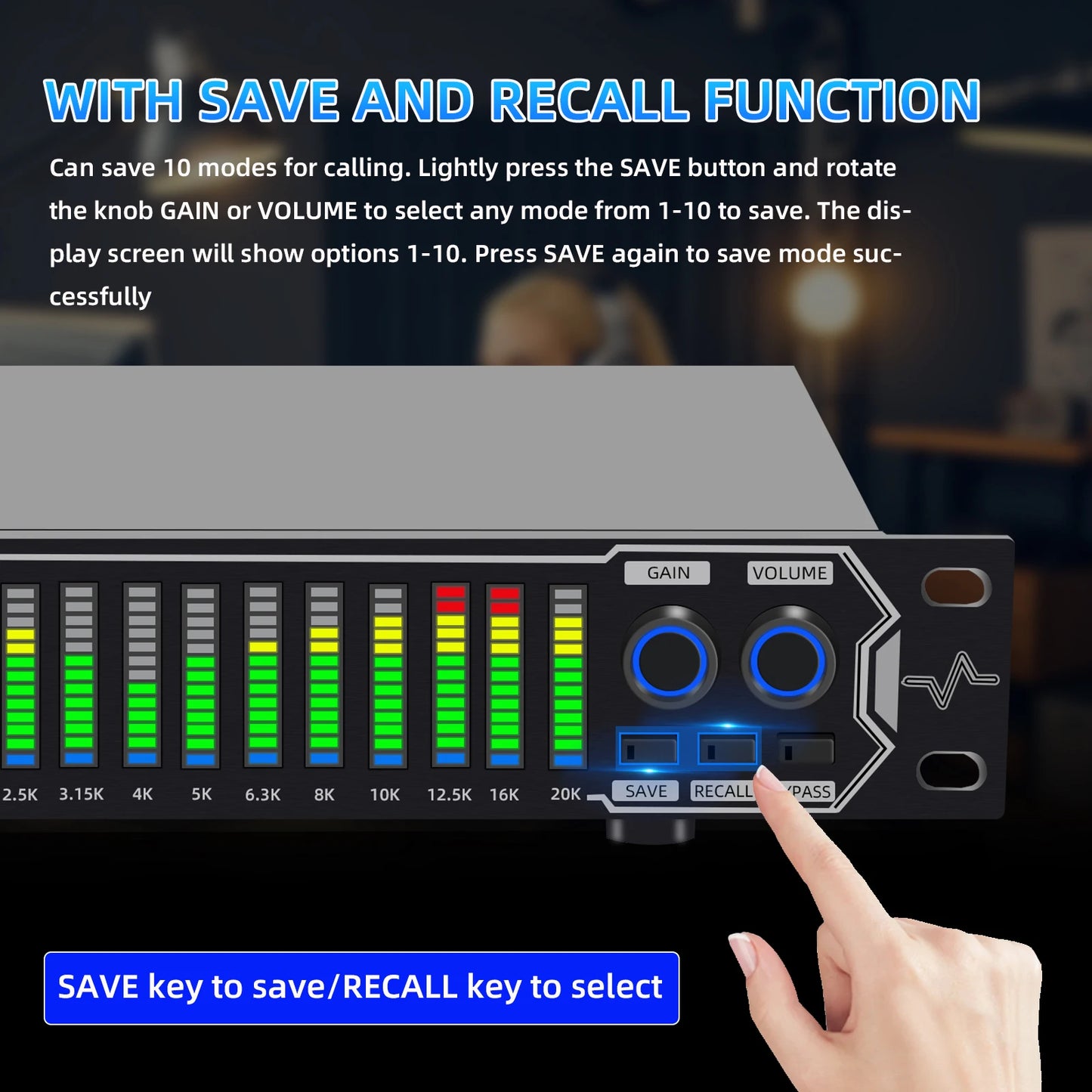 FULUODE EQ315 Professional Digital Equalizer Tuner for Stage Audio Noise Reduction with Segmented Display Audio Performance Equi