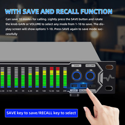 FULUODE EQ315 Professional Digital Equalizer Tuner for Stage Audio Noise Reduction with Segmented Display Audio Performance Equi