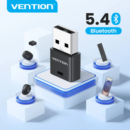 Vention USB Bluetooth Adapter 5.0 5.1 5.3 5.4 6.0 Dongle for PC Speaker Wireless Mouse Keyboard Music Audio Receiver Transmitter