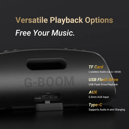 BOGASING G7 Pro Powerful Bluetooth Speaker, 120W Loud Stereo Sound Party Speaker, 20H Playtime, 2-Way Audio, RGB Breathing Light