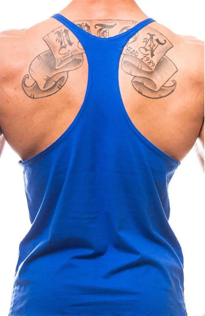 Gym Bodybuilding Tank Tops Fashion Y-back Suspenders Vests Cotton Breathable Sleeveless Singlets Mens Fitness Muscle Sport Shirt
