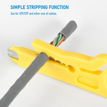 RJ45 Crimping Tool Set, 8P6P Cat5 Cat5e Cat6 Ethernet Crimper Pliers with Wire Stripper Cutter for RJ11 RJ12 Modular Plugs
