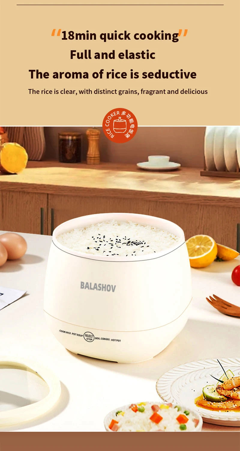 1.8L Portable Smart Rice Cooker - Multifunctional Non-Stick Rice Cooking Pot for Cooking Rice,  Soup, for Dorms & Small Kitchens