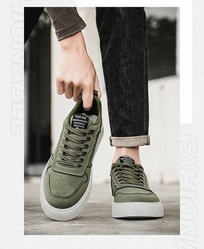 Men's Shoes Spring and Autumn New Style Green Black Red Sports Shoes Soft Sole Breathable Men's Low-Top Versatile Casual Shoes