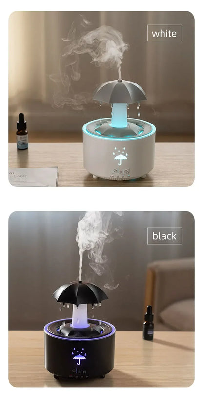 Cloud Rain Humidifier Raindrop Aroma Essential Oil Diffuserremote Control Night Light Desktop Fountain Water Drop Sound For Home