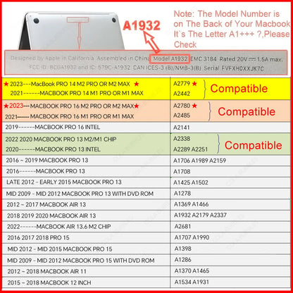 Laptop Case for Macbook Air 13 A2337 2020 M1 Chip Pro 13 A1278 2022 M2 Air 13.6 M2 for Macbook Pro 14 case M4 2023 M3 Pro 16