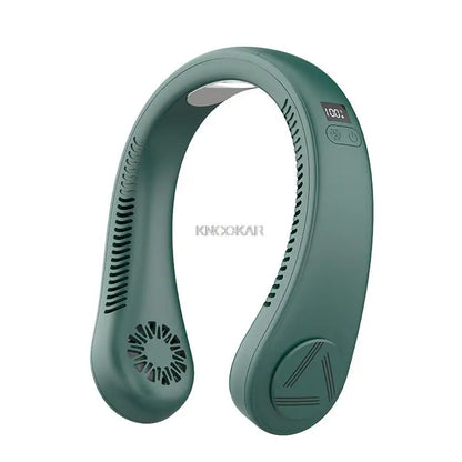 Portable Air Cooling Neck Fan Mini Bladeless LED Air Conditioner Wireless Outdoor Sport Cooling Hanging Fan ventilador de cuello