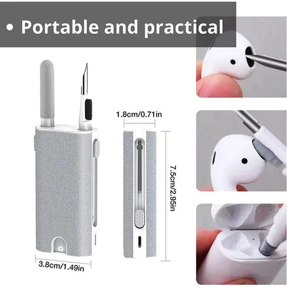 1/2/3set 5 In 1 Earphone Cleaner Brush Kit Camera Phone Tablet Laptop TV Screen Cleaning Tools Headset Cleaning Pen For Airpod