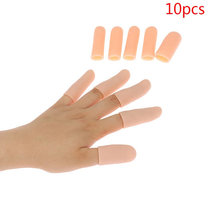 3/10pcs Finger Protector Anti-cut Silicone Gel Tube Hand Bandage Heat Resistant Finger Sleeves Great Cooking Kitchen Tools