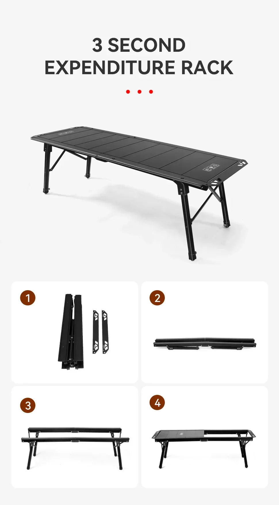 WESTTUNE Outdoor IGT Table IGT 5 Unit Aluminum Alloy Camping Table Portable Folding Desk for Picnic RV Trip Patio Backyard BBQ