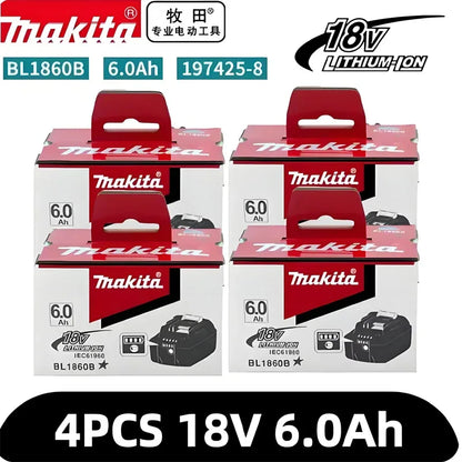 Original Makita 6Ah for Makita 18V Battery BL1830B BL1850B BL1850 BL1840 BL1860 BL1815 Replacement Lithium Battery