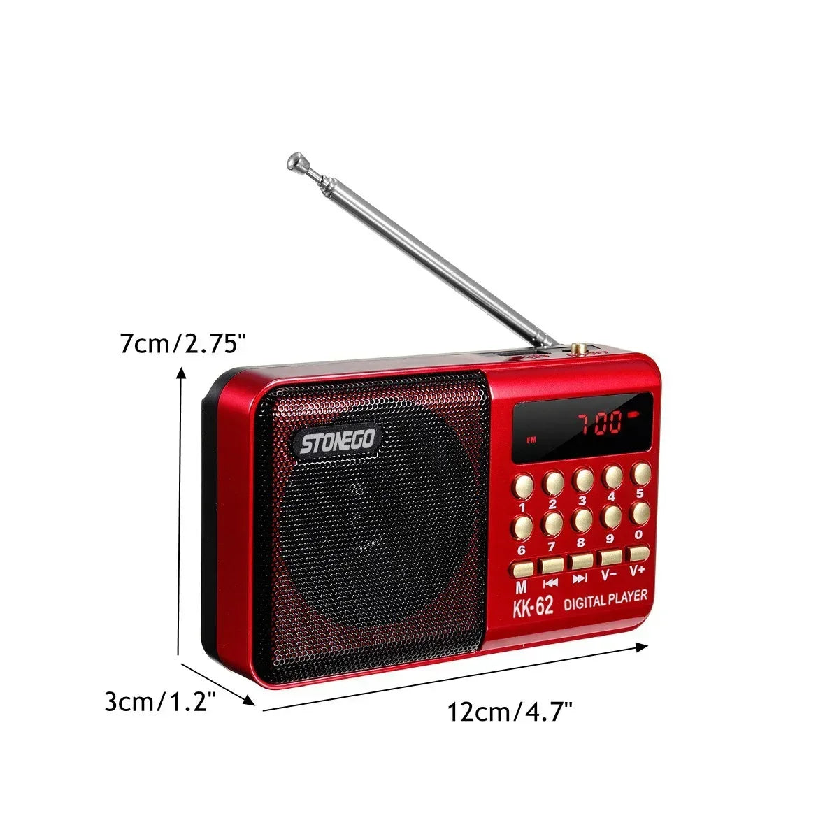 Portable Rechargeable Mini FM Radio Player Multi-function Plug-in Card Compact Design for Travel