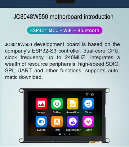 Guition ESP32S3 8M PSRAM 16M FLASH 5-inch IPS 800*480 high-definition LCD display module Capacitive touchwith WIFI and Bluetooth