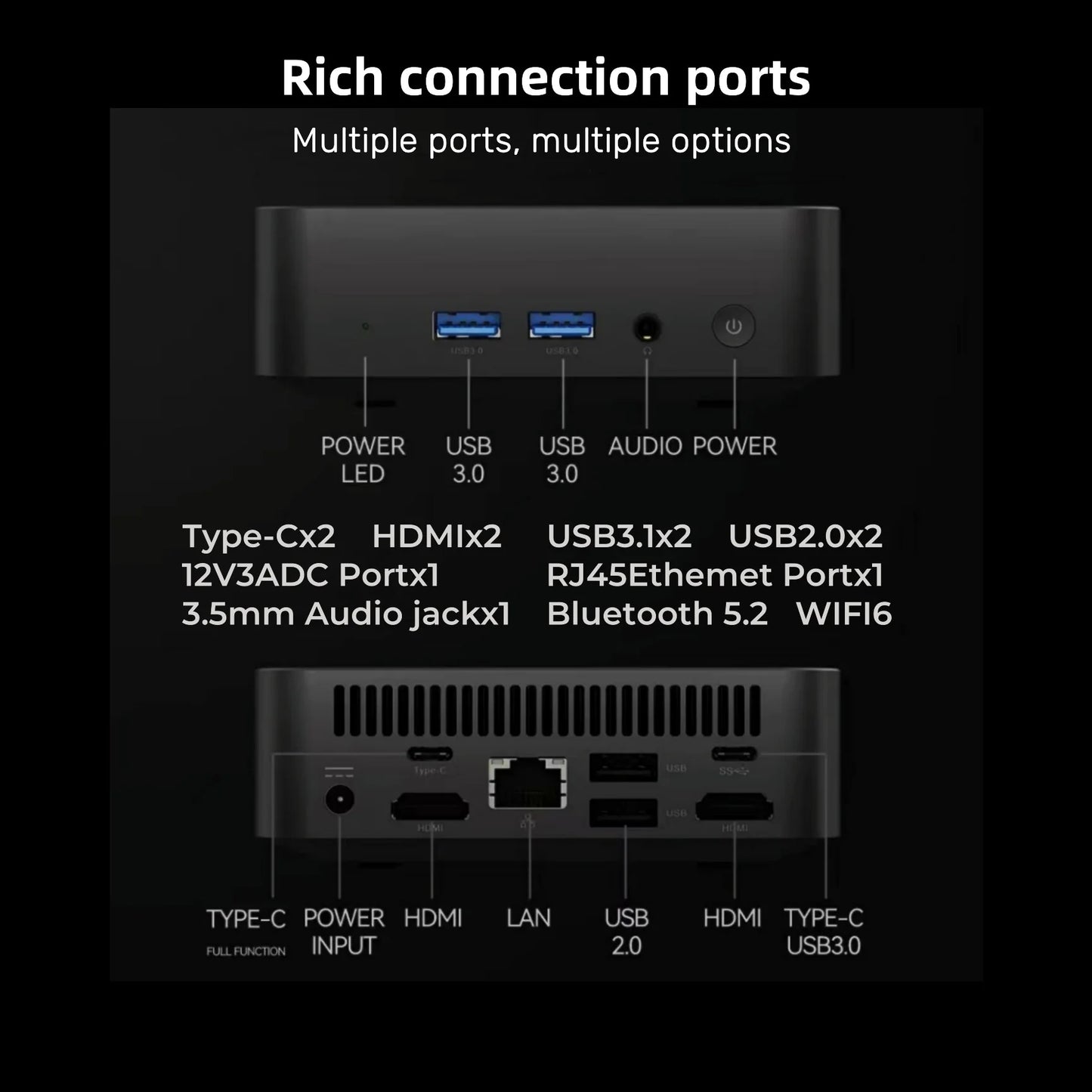 TOP MiniPC Windows 11 Intel Core i9 10980HK IntelN150 Pocket Computer 16GB 32GB RAM 1TB 2TB SSD minipc 1000M Ethernet Desktop PC