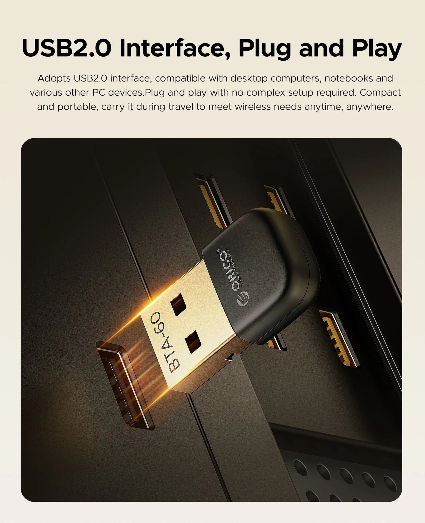 ORICO Dual Mode 6.0 Wireless WiFi Adapter Bluetooth USB Dual Band Network Card Receiver for Desktop Suitable for Desktop Laptops
