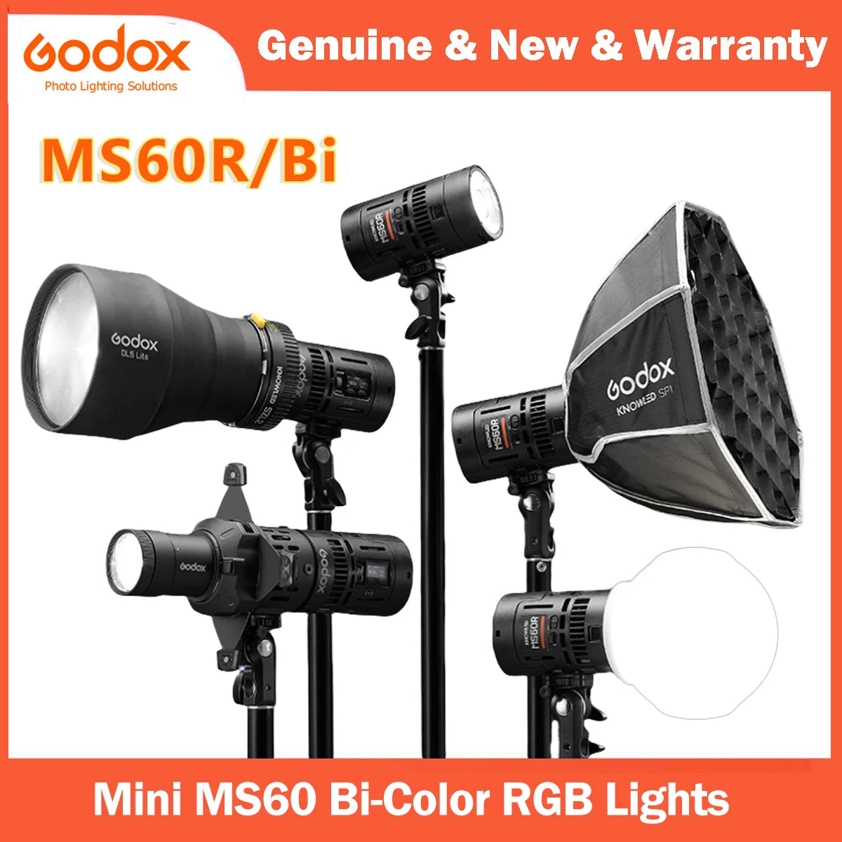 Godox MS60R RGB MS60Bi Bi-Color LED Light For Film, Broadcast & Video Production - KNOWLED Series