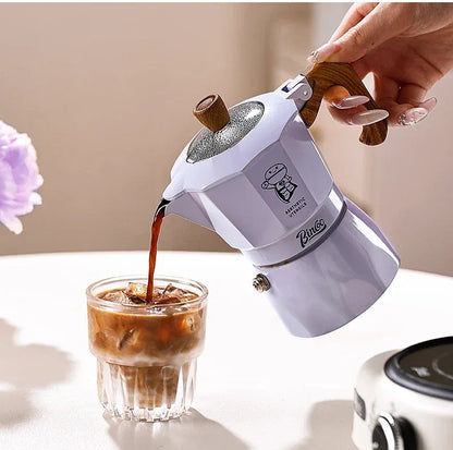 Double Valve Moka Pot Coffee Mocha Pot Set Espresso Moka Pot Electric Stove Heated Brewed Coffee Pot Italian Barista Tools 220v