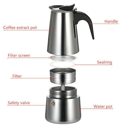 Electric Coffee Pot 1PC Coffee Maker Quick Convenient Electric Oven Coffee Maker Home Office Stainless Steel