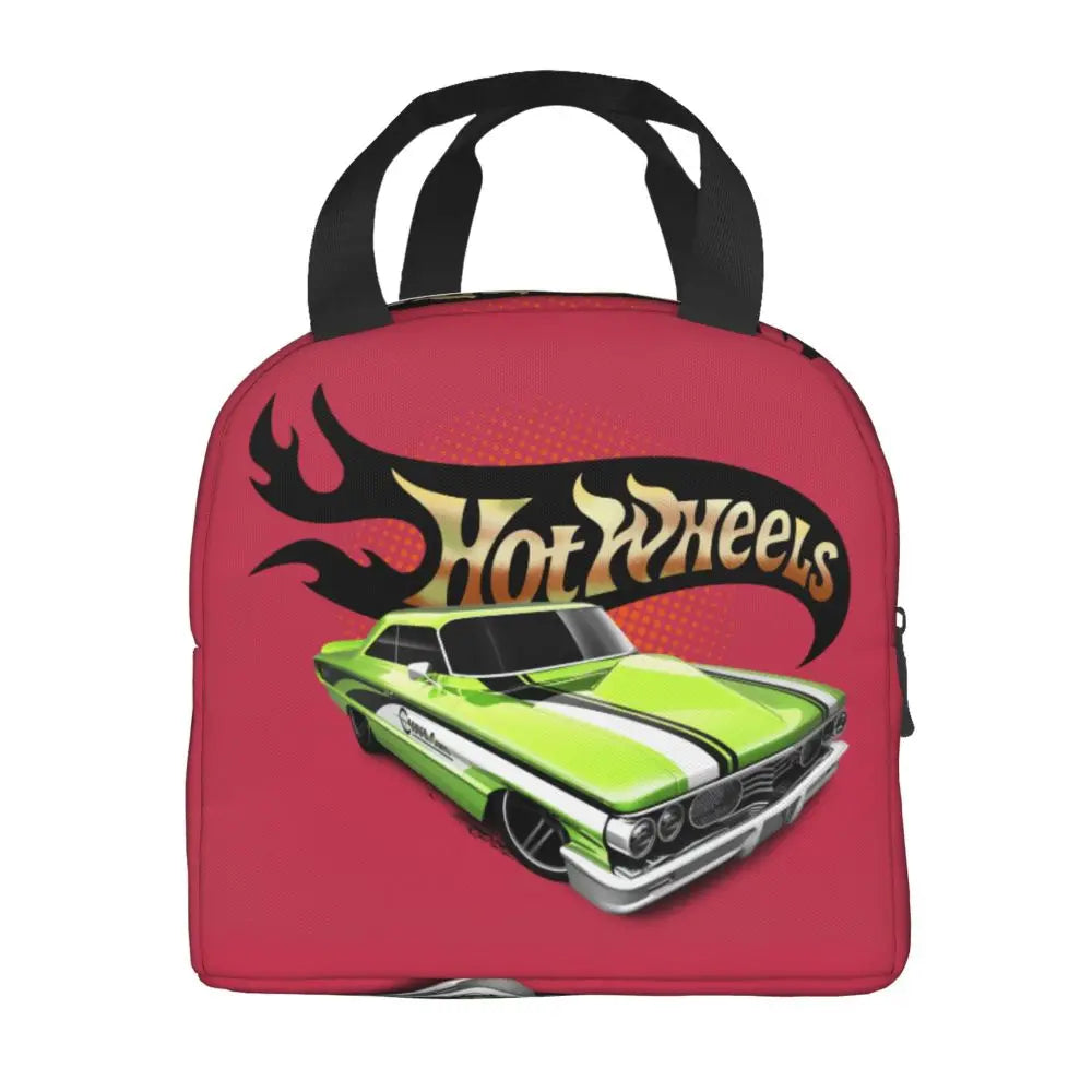 Custom Hot Wheels For Fans Thermal Insulated Lunch Bag Cartoon Sport Car Portable Lunch Container Travel Multifunction Food Box