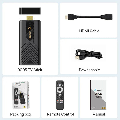 VONTAR DQ05 4G 32G TV Stick Android13 ATV UI Rockchip RK3528 Quad Core 64bit Cortex A53 Support 8K Video 4K 60fps Wifi6 BT5.0