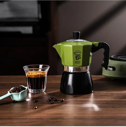 Bincoo Double valve Moka Pot Set Electric Stove Coffee Pot Household Italian Espresso Machine Mocha Pot Barista Accessories 220V