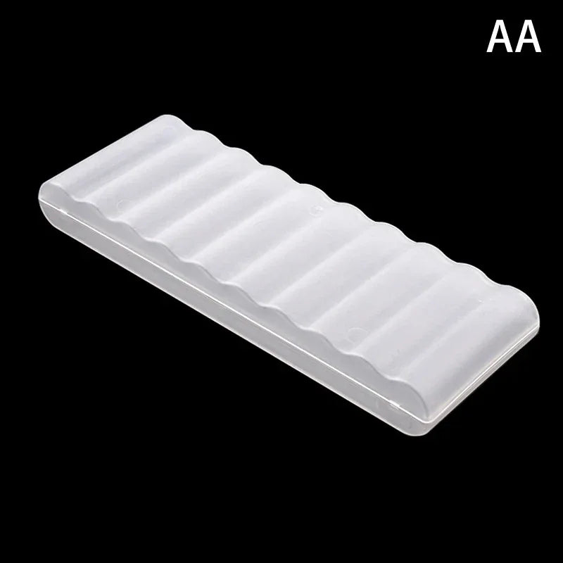 ♥10 Slots Transparent Plastic Battery Storage Box Hard Container Holder Case For AAA/AA Battery Organizer Accessories