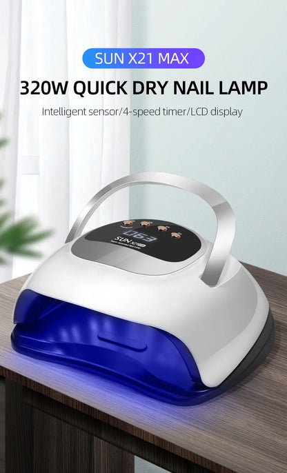 Professional 72 LEDS UV LED Nail Lamp For Fast Gel Nail Polish 320W Nail Dryer With 4 Timer Automatic Sensing For Salon