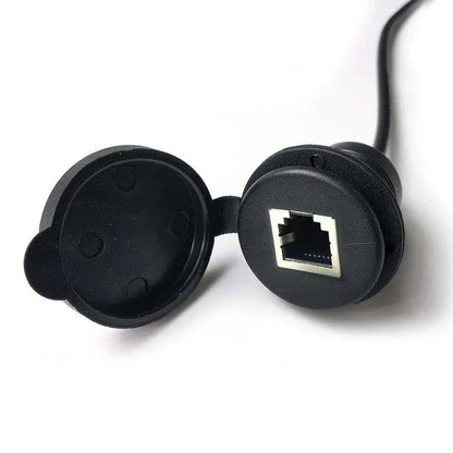 CAT6 RJ45 Socket Cable for Industrial Control Chassis CAT 6 Head Waterproof Panel RJ45 Network Male to Female Extension Cable