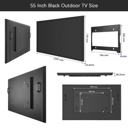 Soulaca Outdoor TV, 55" 4K Smart Outdoor TV, 2000 Nit High Brightness, IP65 Waterproof, Sunlight Readable Display