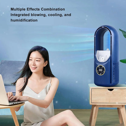 Bladeless Fan, 6 Speed Small Personal Cooling Fan Quiet USB Table Desk Misting Fan with Timing for Office Living Room Bedroom