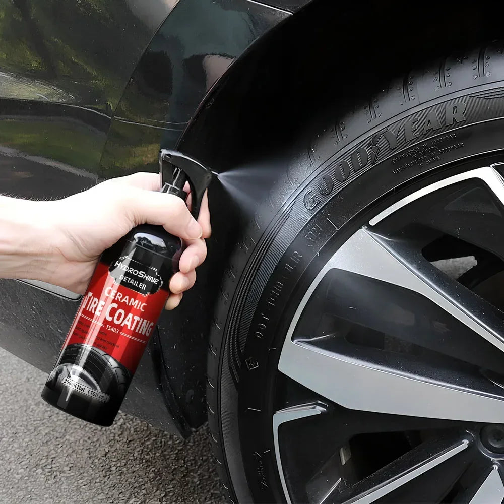 Hydroshine Ceramic Tire Coating Shine Spray Tyre Gloss Plastic Rubber Wheel Restorer  Long Lasting Hydrophobic Cleaner Seal Wax