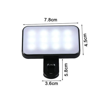 New Portable Mini Selfie Fill Light 3 Modes Adjustable Brightness Rechargeable Clip On For Mobile Phone Laptop Live Video Light