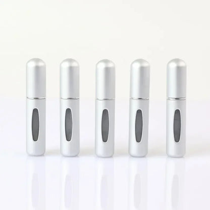 New Hot 5pcs Sets Portable 5ml Perfume Refill Bottle Refillable Spray Scent Pump Empty Atomizer Cosmetic Containers Travel Gift