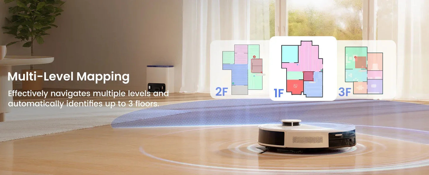 LEFANT M2L Plus Robot Vacuum Cleaner with Mapping, 6000Pa Suction, Emptying Station, Automatic Washing and Drying, DTOF Laser