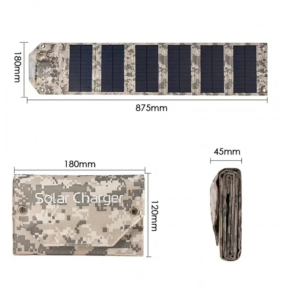 60W-100W Solar Panel 4/5/6 Fold Portable Power Supply Outdoor Emergency USB Mobile Phone Charging with 3 USB Output Cable