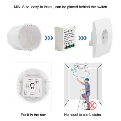 Matter 16A WiFi mini Smart Switch Pass-through Disconnect Dual Control Outletorks Remote Control Timer  Work with HomeKit Alexa