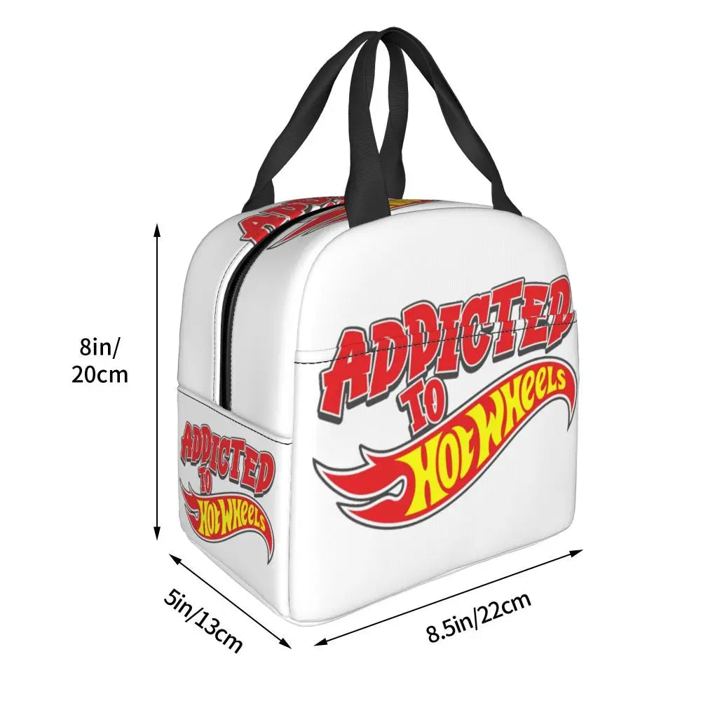 Custom Hot Wheels For Fans Thermal Insulated Lunch Bag Cartoon Sport Car Portable Lunch Container Travel Multifunction Food Box