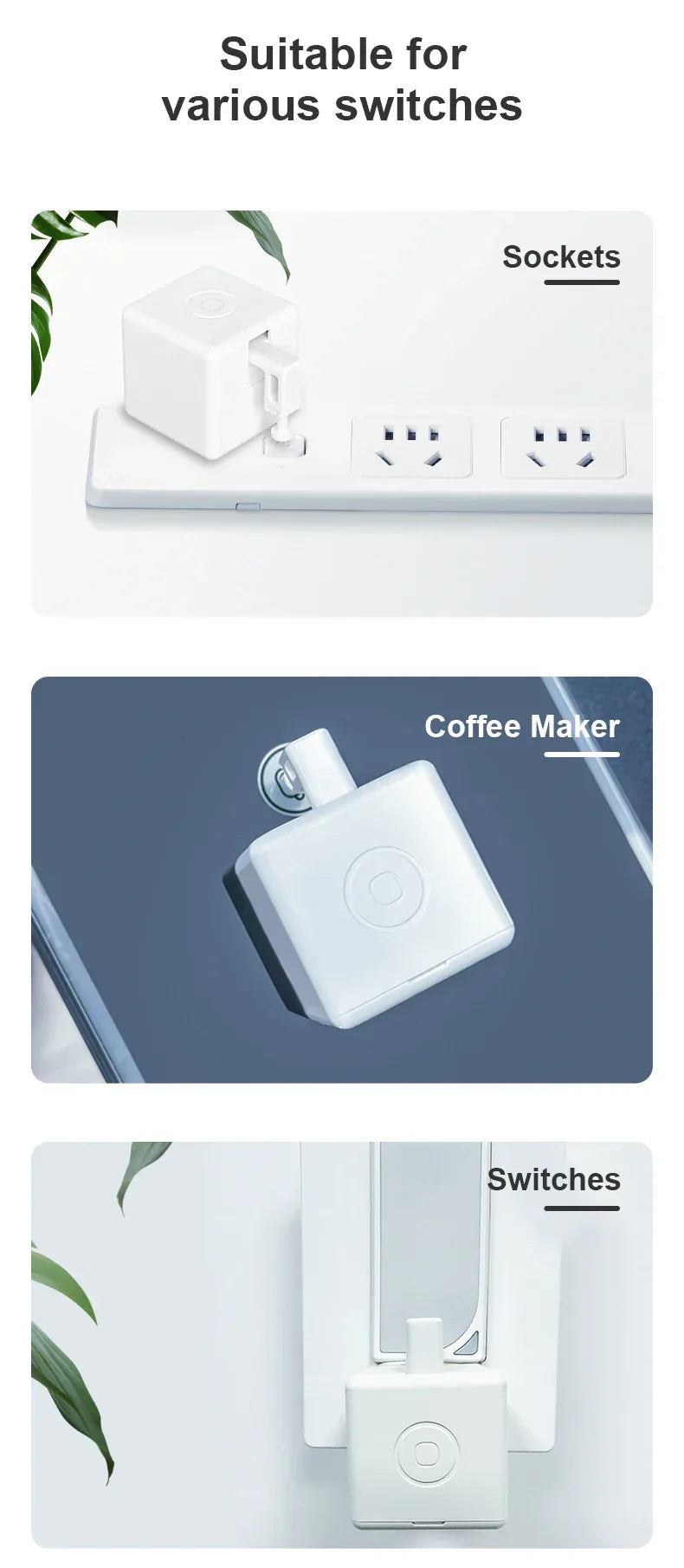 New Zigbee Smart Fingerbot Plus Switch Button Pusher Touch Arms Fingerbot Tuya Smart Life Control Work with Alexa Google Alice