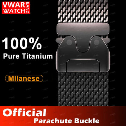100% Titanium Band for Apple Watch Ultra 3/2 49mm Series 11 10 9 8 7 6 SE 3 Natural Titanium Milanese Loop Strap for iWatch 46mm