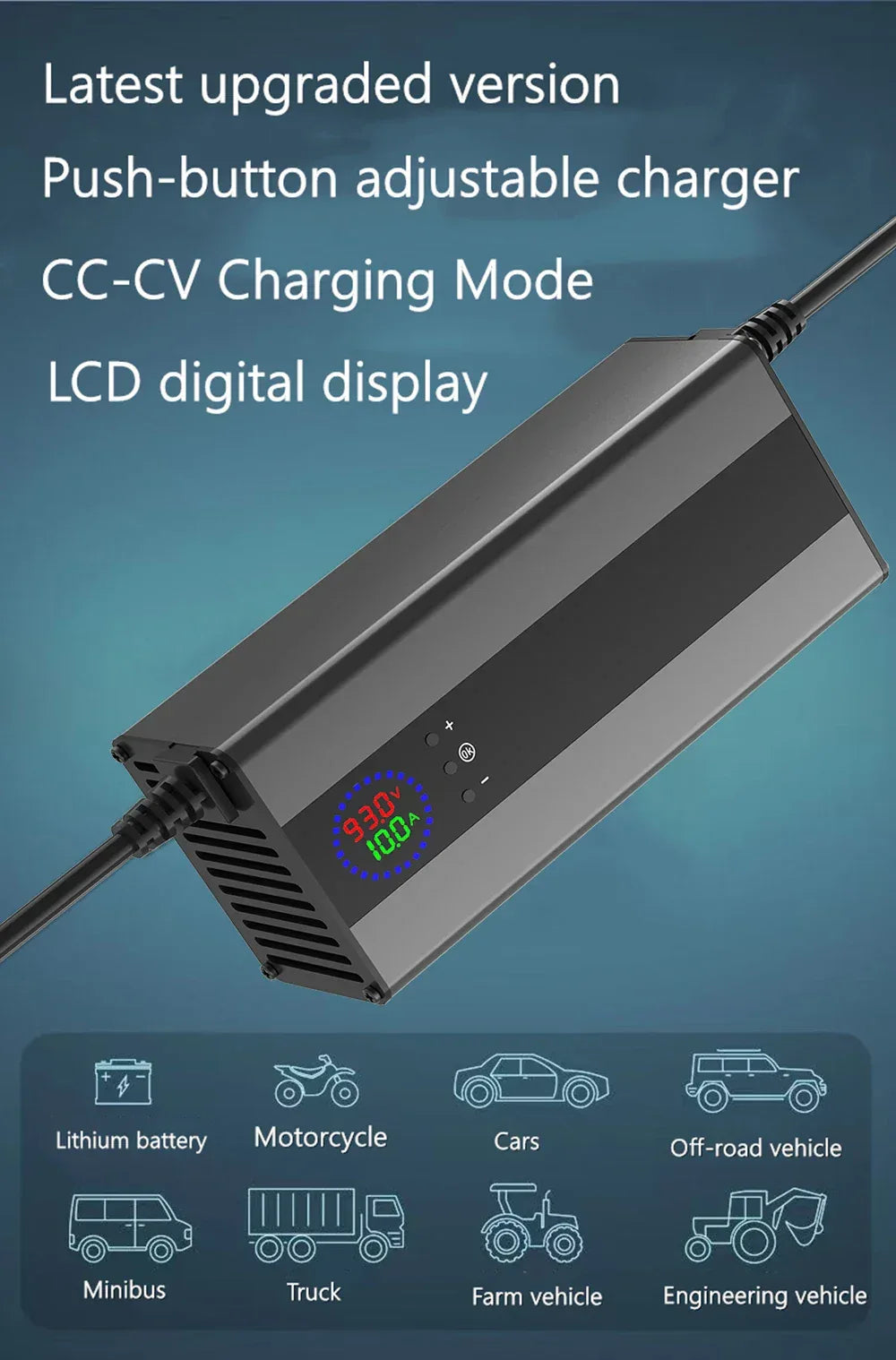 10A 15A 24V 48V 58.4V 72V 60V 67.2V 84V Li-ion Lifepo4 Lithium Battery Charger Curren Adjustable 13S Charge 8S 16S 20S 24S parts