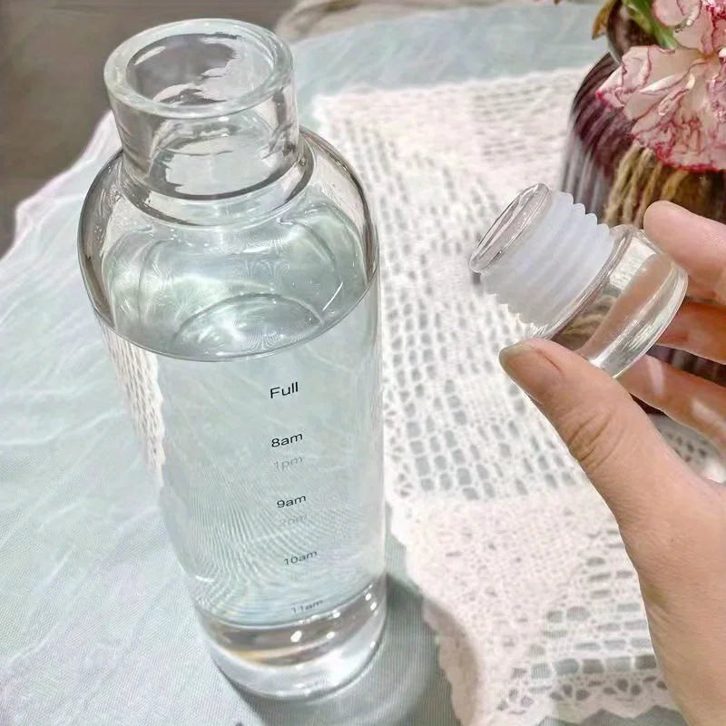 500ml Transparent Leakproof Water Bottle, Anti-Drop Sports Bottle with Time Scale Design, Ideal for Outdoor Use, Hydration on th