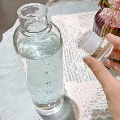 500ml Transparent Leakproof Water Bottle, Anti-Drop Sports Bottle with Time Scale Design, Ideal for Outdoor Use, Hydration on th